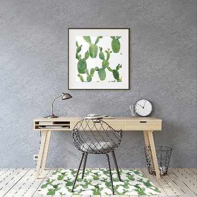 Chair mat floor panels protector painted cacti