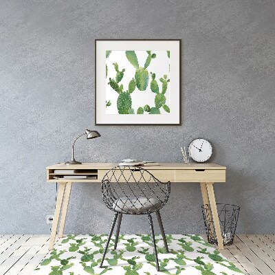 Chair mat floor panels protector painted cacti