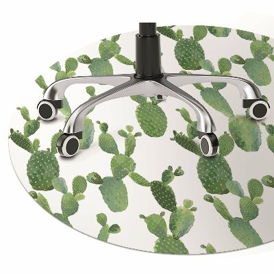 Chair mat floor panels protector painted cacti