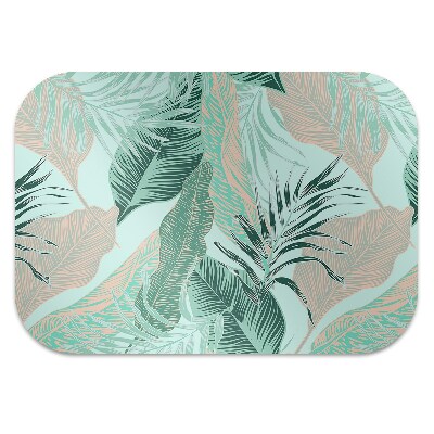 Office chair mat tropical leaves