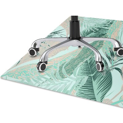 Office chair mat tropical leaves