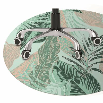 Office chair mat tropical leaves