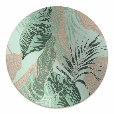 Office chair mat tropical leaves