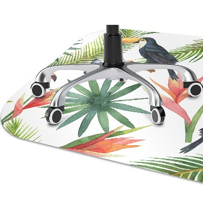 Chair mat floor panels protector Toucans on a branch