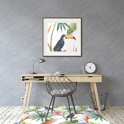 Chair mat floor panels protector Toucans on a branch