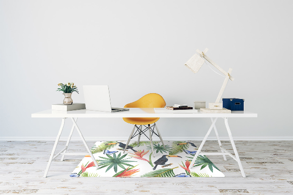 Chair mat floor panels protector Toucans on a branch