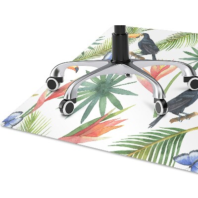 Chair mat floor panels protector Toucans on a branch