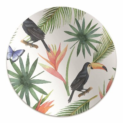 Chair mat floor panels protector Toucans on a branch