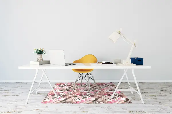 Chair mat floor panels protector tropical flower