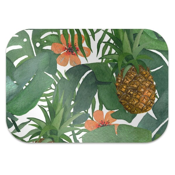 Office chair mat tropical pineapple