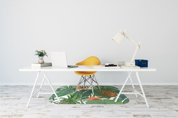 Office chair mat tropical pineapple