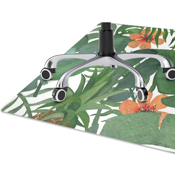 Office chair mat tropical pineapple