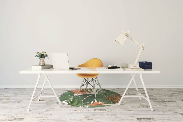 Office chair mat tropical pineapple