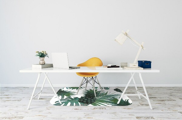 Office chair mat green pineapples