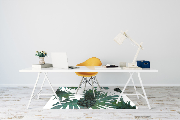 Office chair mat green pineapples