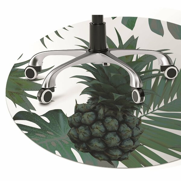 Office chair mat green pineapples