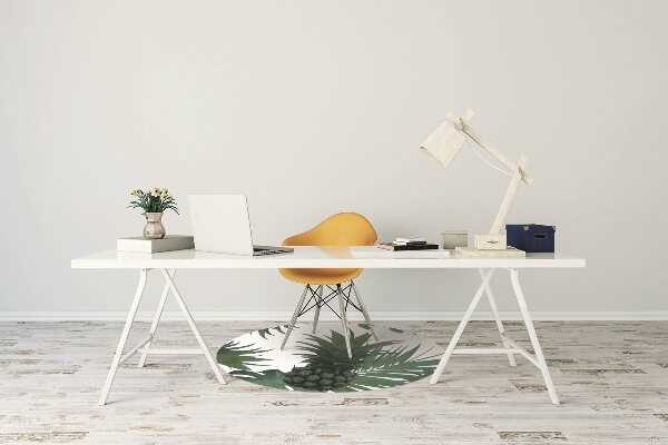 Office chair mat green pineapples
