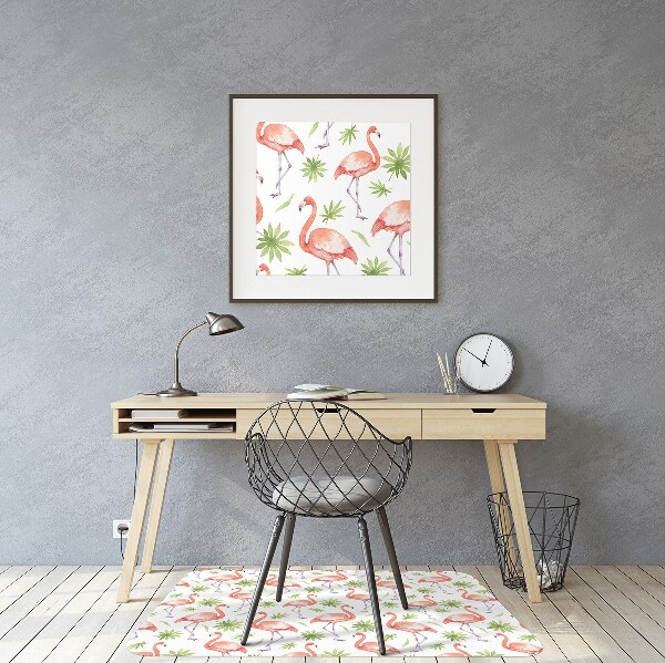 Office chair mat Flamingos