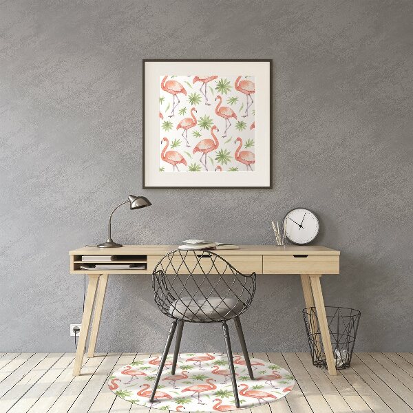Office chair mat Flamingos