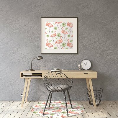 Office chair mat Flamingos