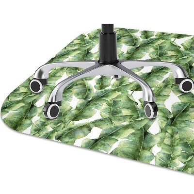 Office chair mat exotic leaves