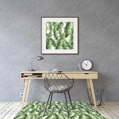 Office chair mat exotic leaves