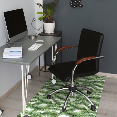 Office chair mat exotic leaves