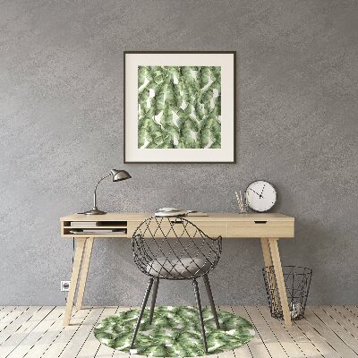 Office chair mat exotic leaves