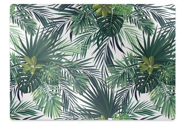 Office chair mat tropical leaves