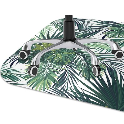 Office chair mat tropical leaves