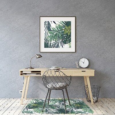 Office chair mat tropical leaves