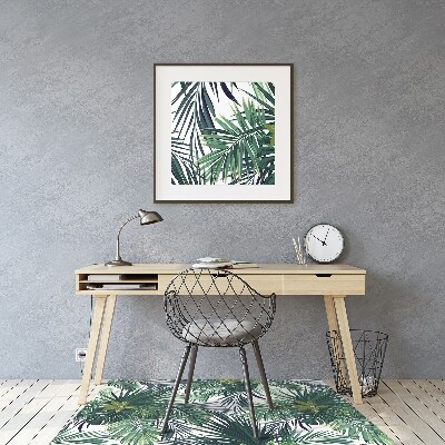 Office chair mat tropical leaves