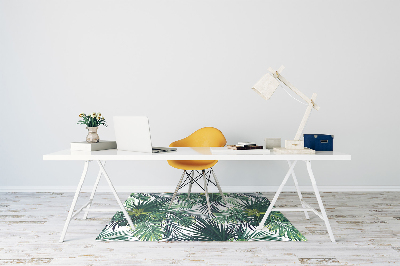 Office chair mat tropical leaves