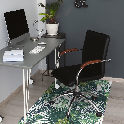 Office chair mat tropical leaves