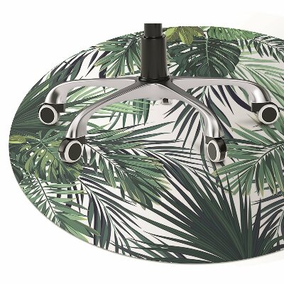 Office chair mat tropical leaves