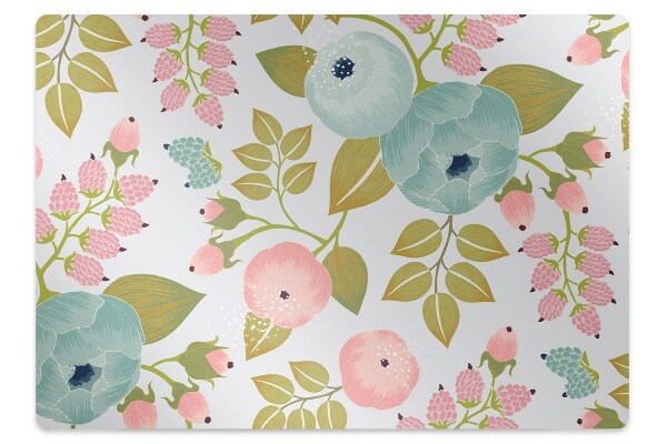 Office chair mat Spring flowers