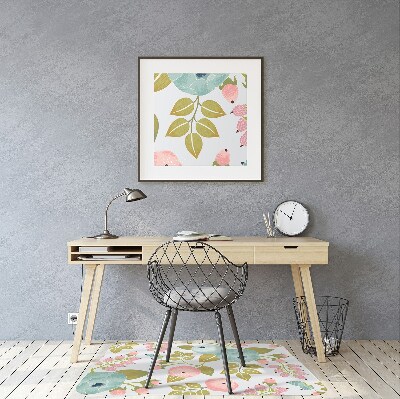 Office chair mat Spring flowers