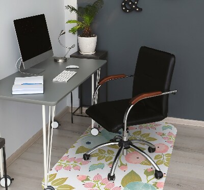 Office chair mat Spring flowers