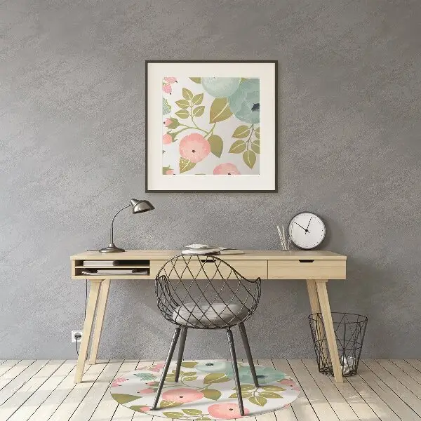 Office chair mat Spring flowers
