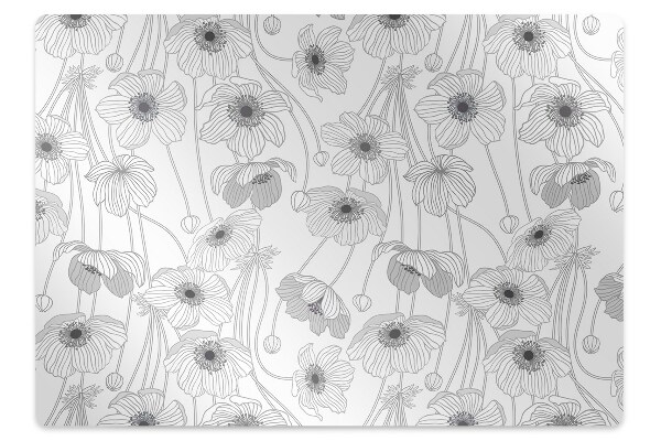 Office chair mat Poppies