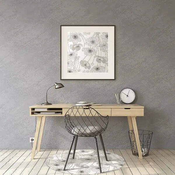 Office chair mat Poppies