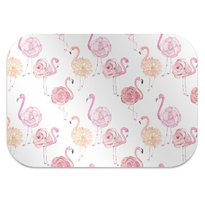 Office chair mat Flamingos and flowers