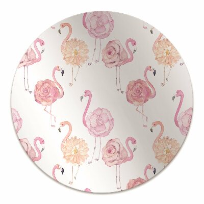 Office chair mat Flamingos and flowers