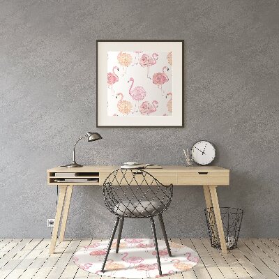 Office chair mat Flamingos and flowers