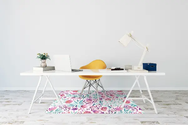 Computer chair mat Vintage poppies