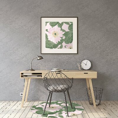 Chair mat floor panels protector flowering cacti