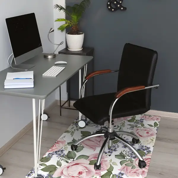 Desk chair mat Watercolor roses