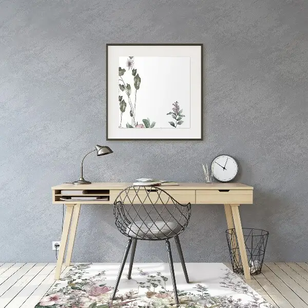 Office chair mat pastel garden