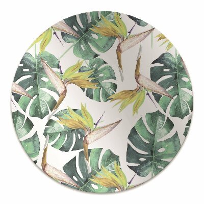 Office chair mat exotic leaves