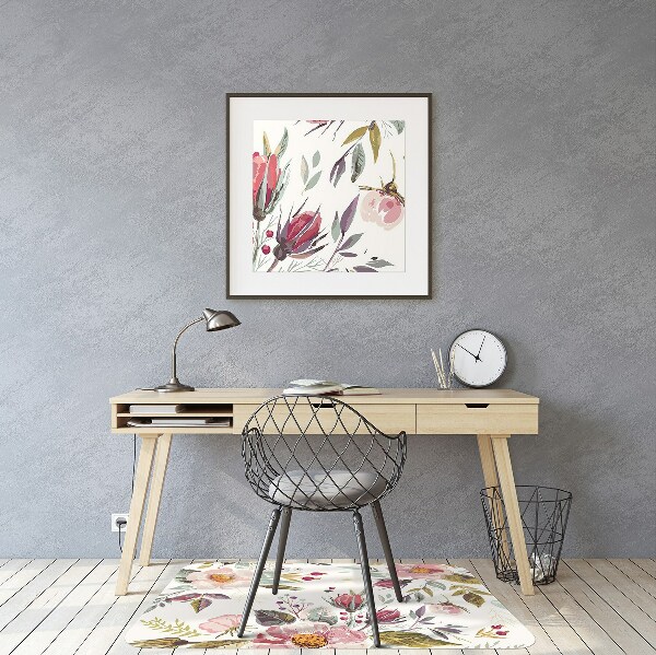 Chair mat Vintage flowers field